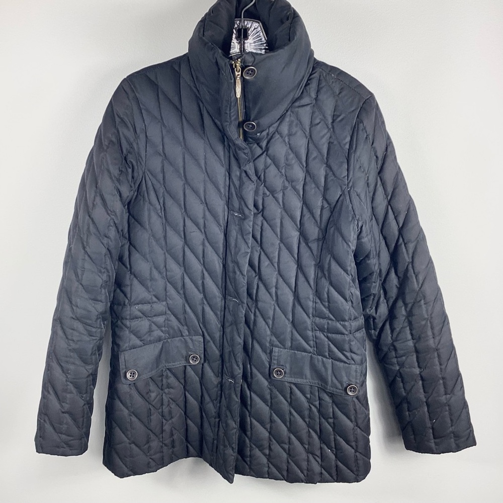 Eddie Bauer Women’s Premium Goose Down Quilted Barn‎ Jacket Black Size Small